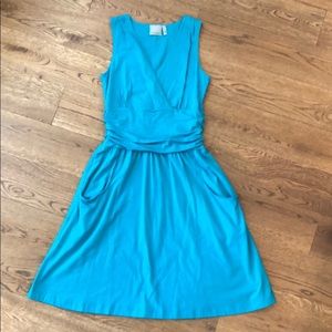 Athleta V Neck Cotton Travel Dress with Pockets XS